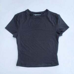 Pedigree ButterSoft Baby Tee Crop Top | Black